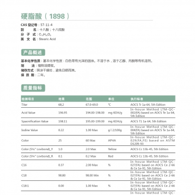 硬脂酸（十八酸）1898